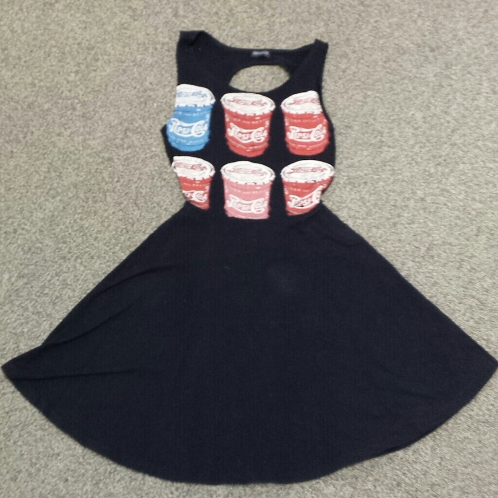 Pop Art Open Back Skater Tank Dress